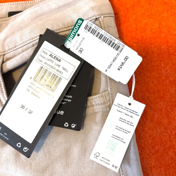 Mavi sand Alena stretch high rise wide straight leg jeans made in Europe NWT - Picture 3 of 9